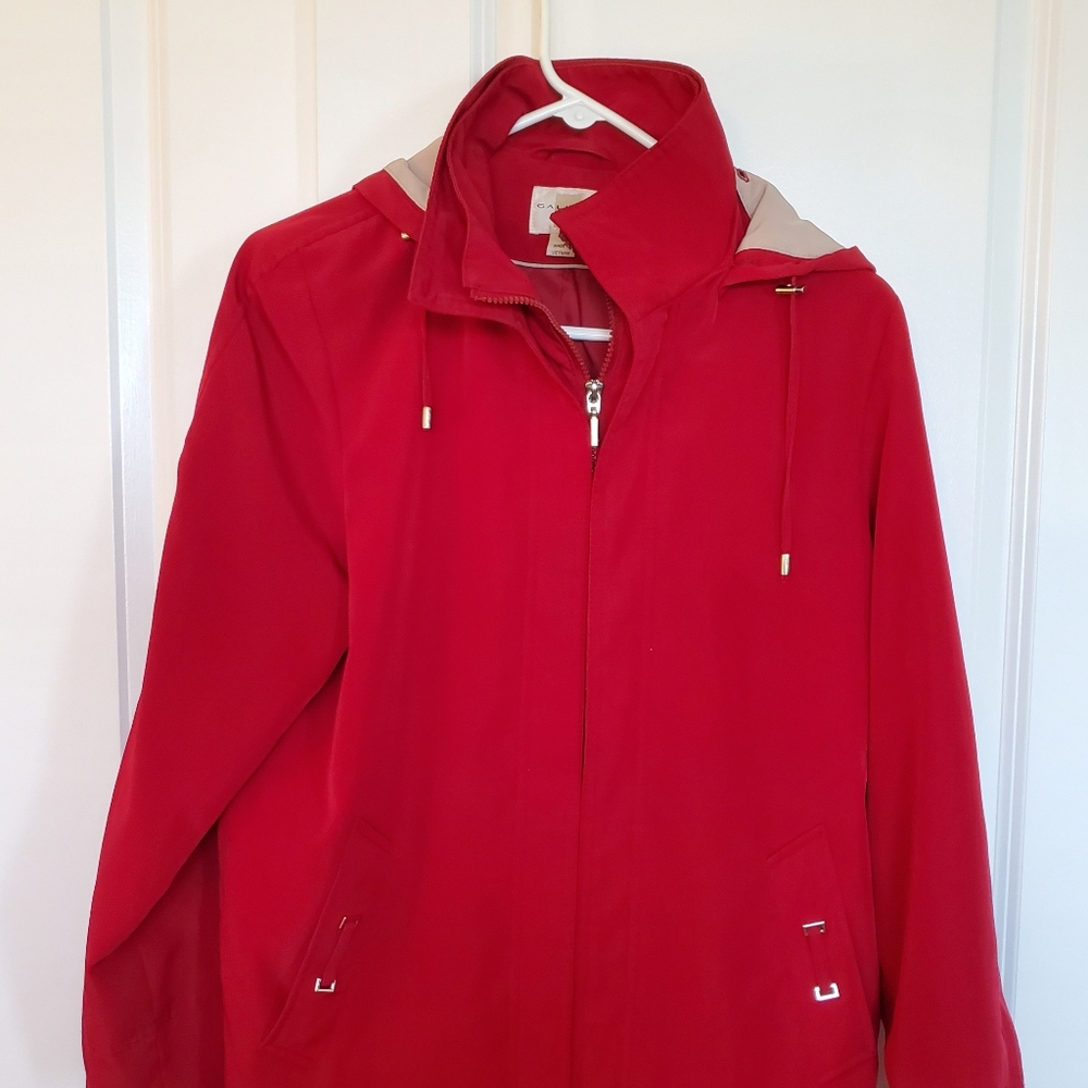 Red rain jacket